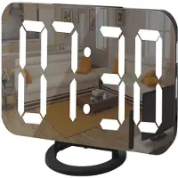 INF Digital vekkerklokke med speilglass - svart