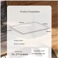 ISTOVO 2X Touchpad Multi-Function Gestures Trackpad Rechargeable Wireless Touchpad for Laptop IOS , Black