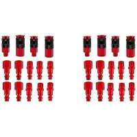 Torribaly 28Pcs Air Hose Fittings,Air Coupler Industrial Type Air Plug Kit, 1/4 Inch Threads Size, Air Compressor Accessories