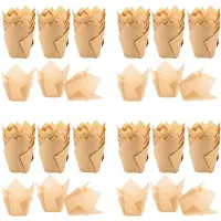 Semoic 800 Pieces Tulip Cupcake Liner Baking Cups Paper Cupcake and Muffin Baking Cups for Weddings and Birthday