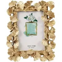 Typecat Retro ramme med resin, gyllent ginkgoblad, foto til hjemmedekorasjoner