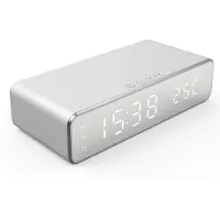 Tlily Wireless Charger Alarm Clock LED Digital Thermometer Earphone Phone Chargers Fast Charging Dock Station