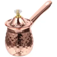 Tlily Turkish Coffee Maker Copper Coffee Tea Maker Milk Warmer Hot Chocolate Maker Butter Melting Pot 600Ml Rose Gold