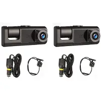Exogio 2X 3 Camera Dash Cam 1080P 2 Inch Screen Dashcam Black Driver Recorder for Taxi CAR DVR Rear Camera Universal