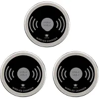 Jojomino 3X Built-in 60mm Desktop Waterproof Wireless Charger with USB C Type-C Charging for Office Desk