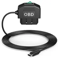 Melitt Dash Cam OBD Hardwire Kit, Dash Camera USB Type C Hardwire Kit with OBD Power Cable for Dashcam 12-24V to 5V/3A
