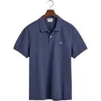 Gant for man. 2210 Pique polo shirt Regular Fit Shield blue (L), Casual, Cotton, Classic, Short sleeve