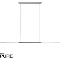 Paul Neuhaus LED-hengelampe Surface, grå, 160 cm, aluminium, 3 000 K