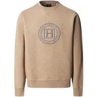 Hackett for man. HM5800112 Beige H Crew Sweatshirt (L), Casual, Cotton