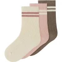 Name it Sokker - 3-pack - NmfKimis - Antique White/Lotus + Bryn - - 31/33 - Sokker