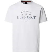 Hackett London for man. HM5000123 White Hs Script T-shirt (L), Casual, Cotton, Short sleeve