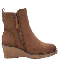 Refresh for woman. 17100903-CAMEL Ankle boots brown suede -Height 6cm wedge (40), 5 to 8 cm, Zip, Casual