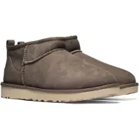 Ugg for woman. 1116109 Leather Ankle Boots Classic Ultra Mini brown greenish brown (41), Flat, None, Casual