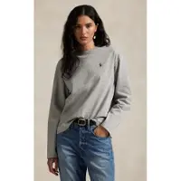 Ralph Lauren for woman. 211967105003 Gray cotton jersey knit t-shirt (S), Casual, Grey, Long sleeve