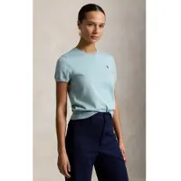 Ralph Lauren for woman. 211971872506 Short sleeve sweater with turquoise round neck (XXS), Casual, Cotton