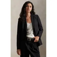 Ralph Lauren for woman. 211907268002 Black wool and elastic Americana jacket (40), Casual, Classic