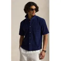 Ralph Lauren for man. 710B19621001 Relaxed navy cable knit terry shirt (XL), Casual, Cotton, Short sleeve