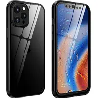 Mtp Products iPhone 12 Pro Max Magnetisk Deksel med Herdet Glass - Svart