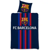 Licens FC Barcelona sengetøy - 100% bomull - Barnesengetøy 150x210 cm - Fotball sengetøy
