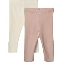 Wheat Leggings - Rib - 2-pack - Jules - Rose Powder - - 1 år (80) - Leggings