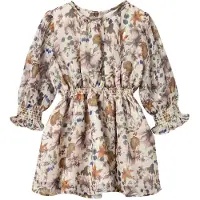 Name it Kjole - NbfReflora - Jet Strøm m. Blomster - - 50 - Kjole
