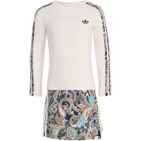 Adidas Originals Slim Crop 3 Stripes Long Sleeve Top Regular Wrap Skort Sett