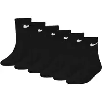 Nike Sokker - Crew - 6-pack - Svart - - 23,5/27 - Sokker