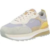 Pepe Jeans for woman. PLS600063 Blue Freya Wave leather sneakers (39), Flat, Split Leather, Laces, Casual
