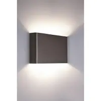 Lyora Haga vegglampe, grafitt, metall, G9, opp/ned, 25,5 cm bred