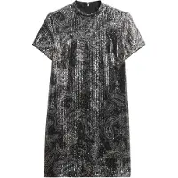 Superdry for woman. W8012021A Silver Sequin Dress (S), Party, Polyester, Short sleeve