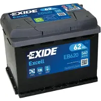 Exide Excell 12v 62ah 540a Oversvømt Blybatteri