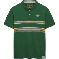 Superdry for man. M1110464A Vintage Stripe green polo shirt (L), Casual, Cotton, Short sleeve