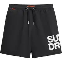 Superdry for man. M3010247A 43.2 cm swimming costume with logo Sportswear black (S), Beachwear, Recycled Polister, Sustainable