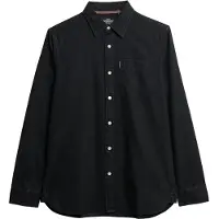 Superdry for man. M4011065A Essentials Shirt black (L), Casual, Cotton, Long sleeve