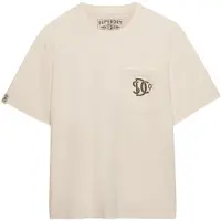 Superdry for man. M1012381A Merchant Graphic Pocket T-shirt off-white (L), Casual, Cotton, Short sleeve