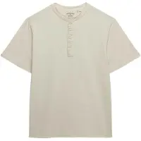 Superdry Classic Cotton Lin Grandad Kortarmet T-skjorte