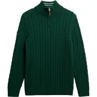 Superdry for man. M6110661B Green Cotton Classic Cable half-zip jumper (L), Casual