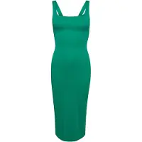Superdry for woman. W8011461A Knitted midi dress with green square neckline (S), Casual, Modal, Sleeveless / Straps