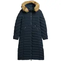 Superdry for woman. W5011790A Fuji Coat Long navy (XS), Casual, Recycled Polister, Sustainable