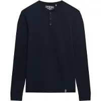 Superdry for man. M6010903A Merchant Store T-shirt Grandad navy (L), Casual, Cotton, Long sleeve