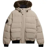 Superdry for man. M5012363A Everest Hooded Down Jacket in beige (L), Casual, Polyester