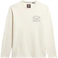 Superdry for man. M6010888A Athletic Essential T-shirt off-white (S), Casual, Cotton, Long sleeve