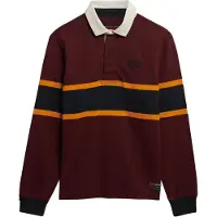 Superdry for man. M6010909A PoloVintage Athletic Stripe Rugby maroon (M), Casual, Cotton, Long sleeve