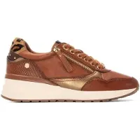 Carmela for woman. 16244202-CAMEL Leather Sneakers 162442 brown (37), 3 to 5 cm, Zip, Casual