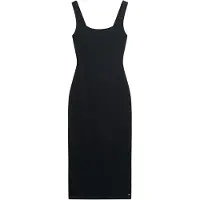Superdry for woman. W8011461A Knitted midi dress with black square neckline (M), Casual, Party, Modal, Sleeveless / Straps
