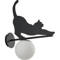 LINDBY utendørs vegglampe Katti, metall, svart, IP44, katt