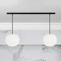 Casablanca hengelampe Acai, hvit/svart, lang, 2 lyskilder, 26 cm