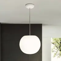 Casablanca hengelampe Acai, hvit, glass, Ø 26 cm, E27