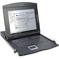 Digitus Professional DS-72210-1GE - KVM-konsoll med KVM-svitsj - 1 porter - Tysk - 17 - kan monteres i rack - 1280 x 1024 @ 60 Hz - 1000:1 - svart, RAL 9005 - 1U