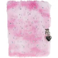 Tinka Pink Plush W/hearts W/lock Dagbok